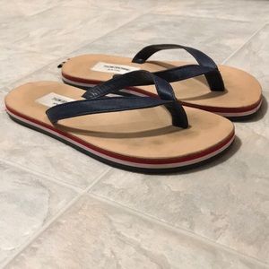 Thom Browne Navy Leather Sandals
